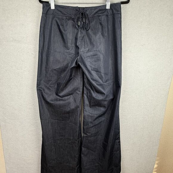 Express Y2K Navy Sailor Pants 6 Flare Leg  Stretch Nautical Office (minor flaw) - Picture 7 of 9
